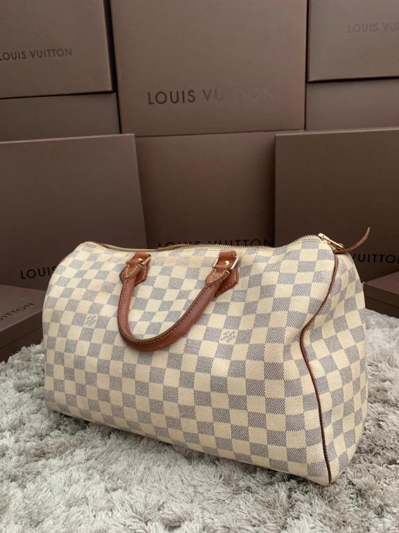 Louis vuitton speedy 35 damier azur best sale
