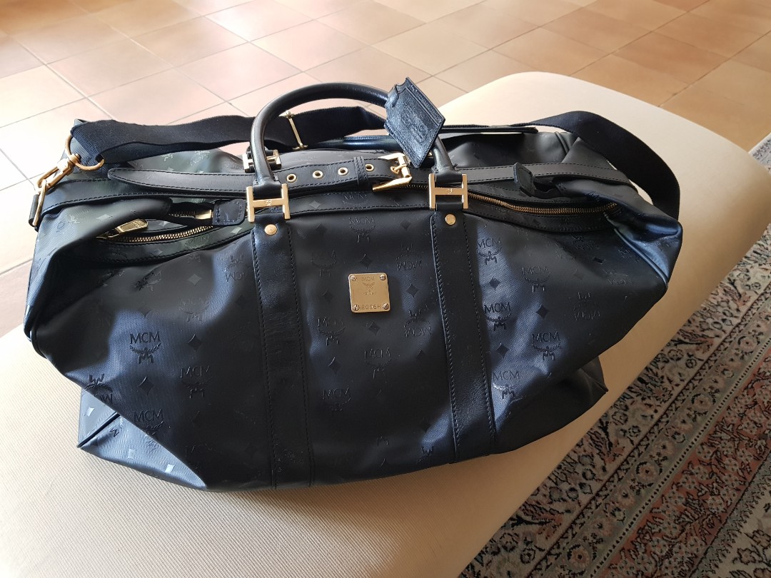 Mcm duffle bag black sale