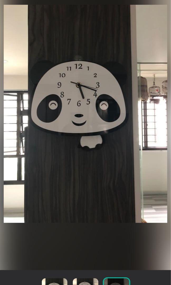 Panda clock, Everything Else on Carousell