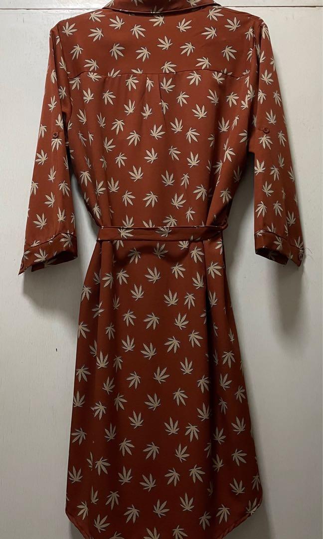 Printed Shirt Dress (Category: Dresses) located in Pasig City. Submitted by j.preloved.j (Listing ID 1085948336, Image 2). Description: Never worn Freesize Fits XS-M With belt Color: rust #PrintedDress #Polo #Dress #Shirt #ShirtDress #PoloDress.