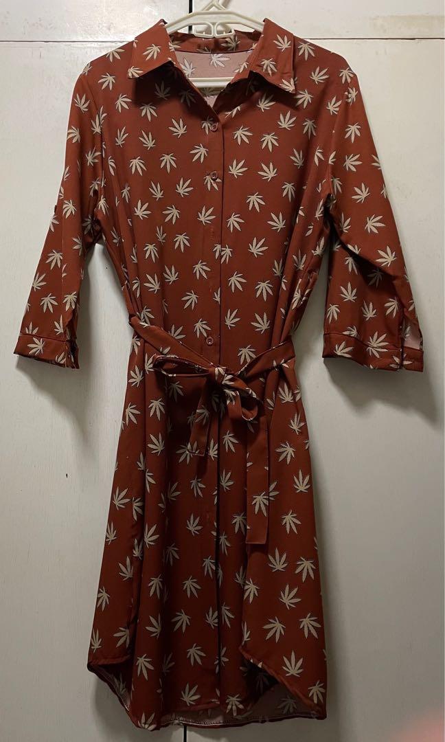 Printed Shirt Dress (Category: Dresses) located in Pasig City. Submitted by j.preloved.j (Listing ID 1085948336, Image 1). Description: Never worn Freesize Fits XS-M With belt Color: rust #PrintedDress #Polo #Dress #Shirt #ShirtDress #PoloDress.
