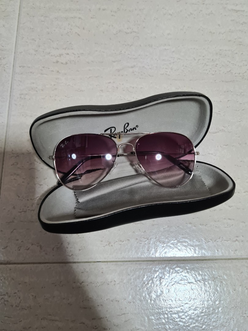 Ray ban aviator sale purple lens