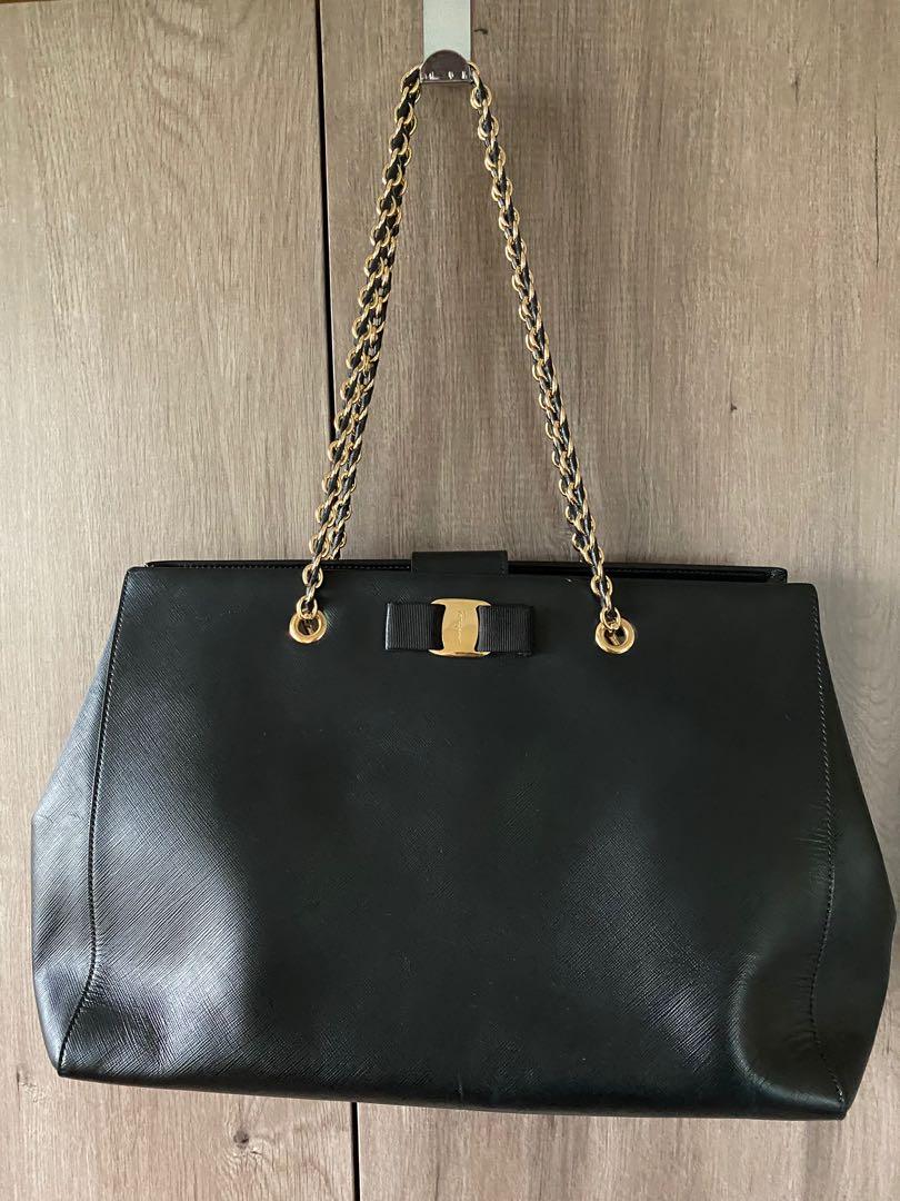 Salvatore Ferragamo Melike Saffiano Leather Shopper