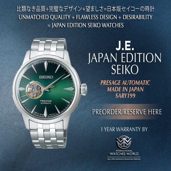 SEIKO JAPAN EDITION PRESAGE AUTOMATIC MADE IN JAPAN SARY199 GREEN DIAL,  Men's Fashion, Watches & Accessories, Watches on Carousell