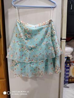 Stage of playlord side zipper green floral dress