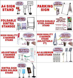 standee, parking SIGN, A4 standee, BANNER STAND and sintra stand