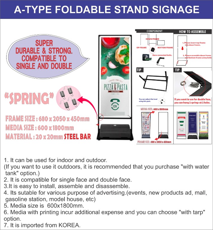 standee, parking SIGN, A4 standee, BANNER STAND and sintra stand