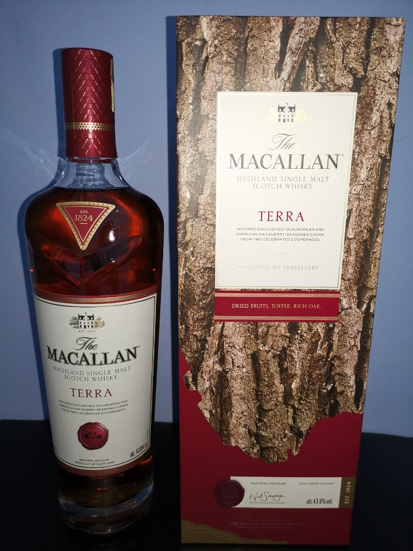 只有一支 自用抵飲 爛盒 貼浮 Macallan Terra 麥卡倫赤木terra單一純麥威士忌700ml 嘢食 嘢飲 酒精飲料 Carousell