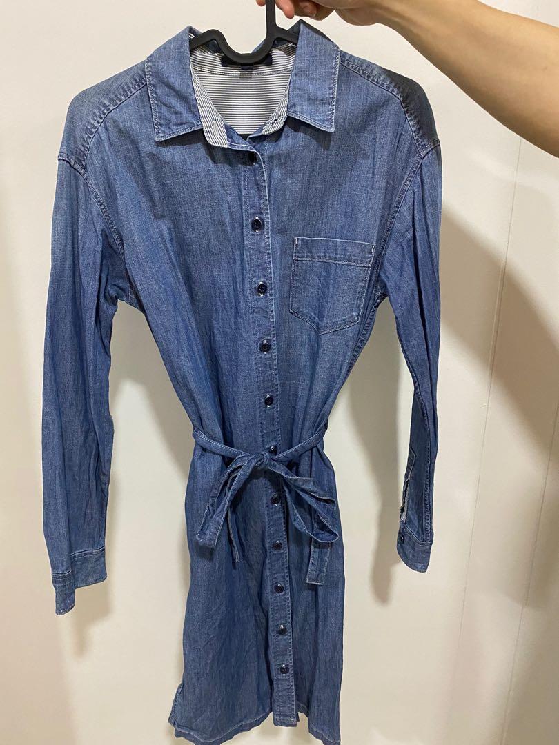 Uniqlo denim dress top