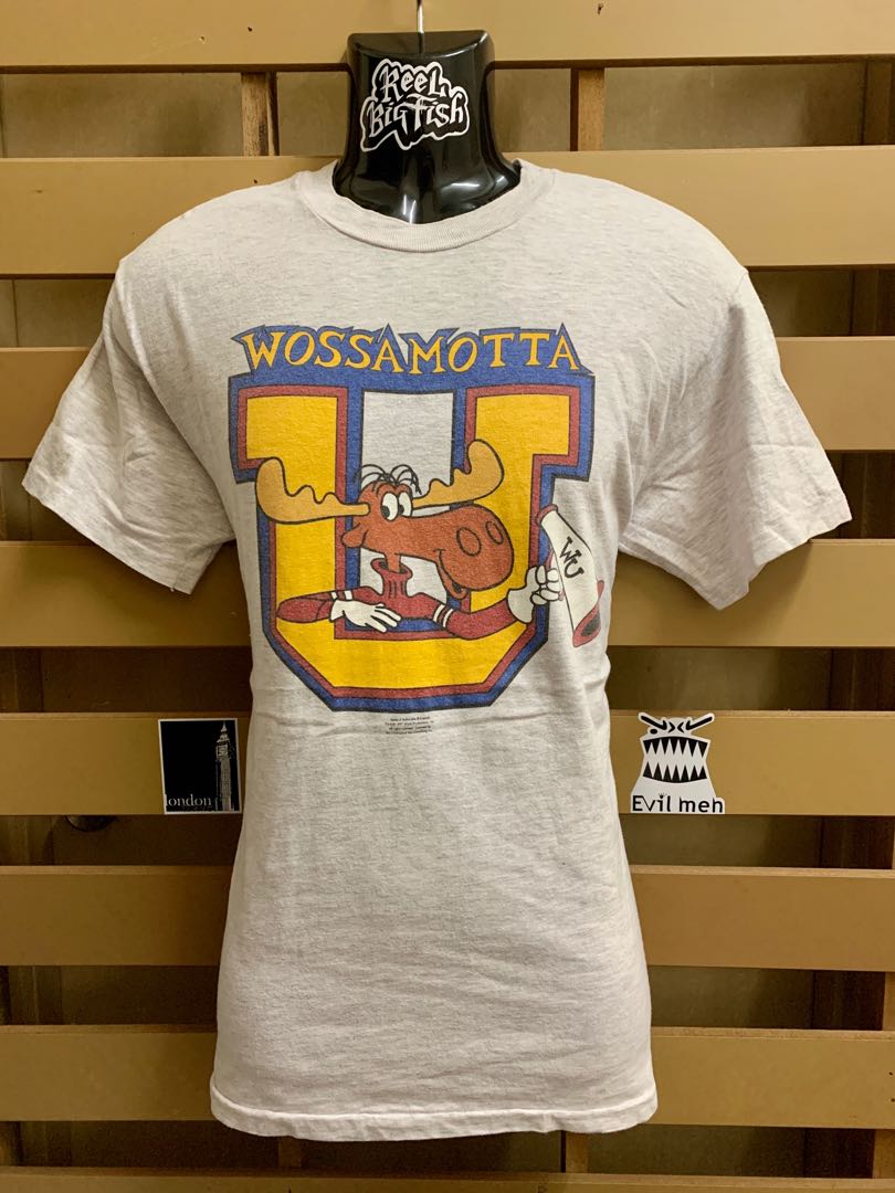 Vintage Rocky u0026 Bullwinkle Wossamotta U Shirt 1991 2 KAIN MADE IN USA 🇺🇸,  Men's Fashion, Tops u0026 Sets, Tshirts u0026 Polo Shirts on Carousell