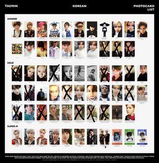 (WTB) SHINee Taemin photocards!