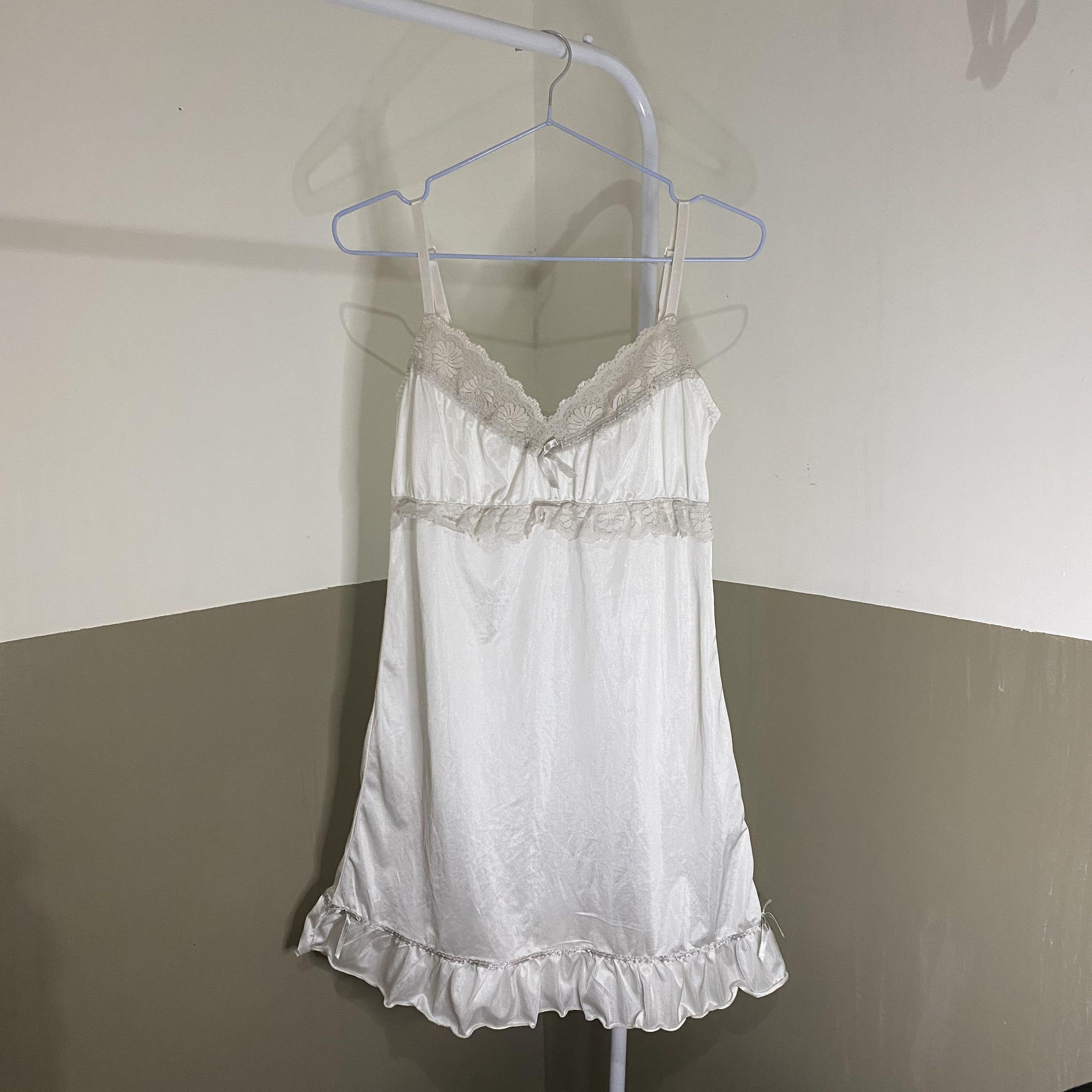 Y2k lace nightwear white sleeveless 
