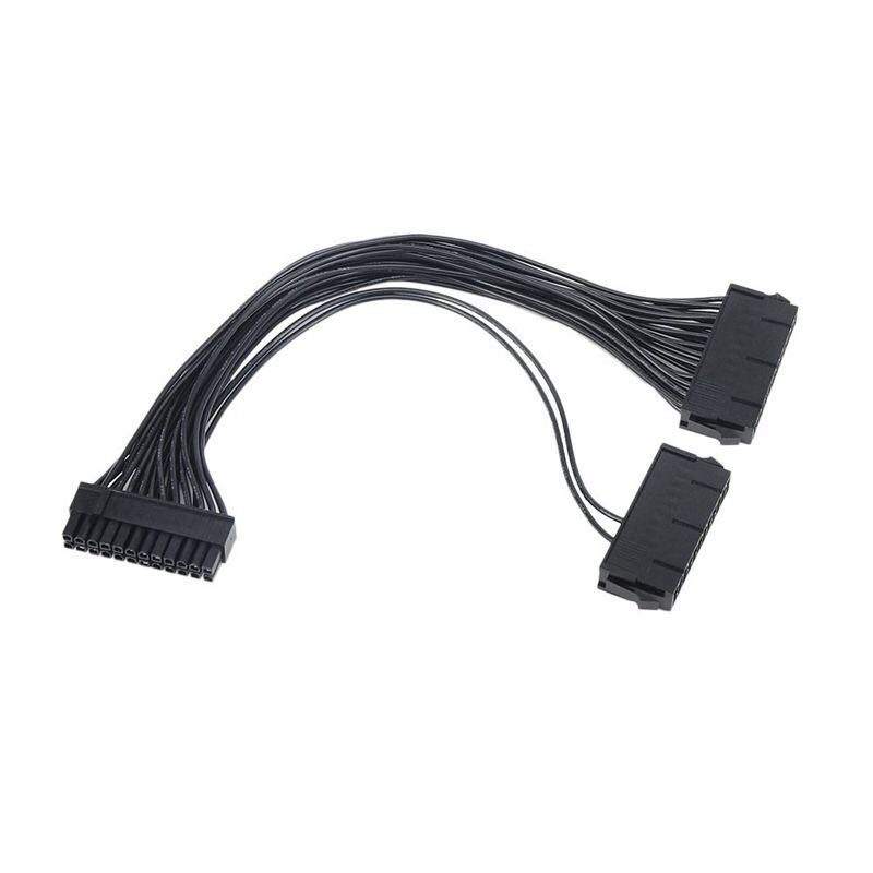Dual PSU Power Supply Splitter Cable for 24-Pin (20+4) ATX Motherboard ...