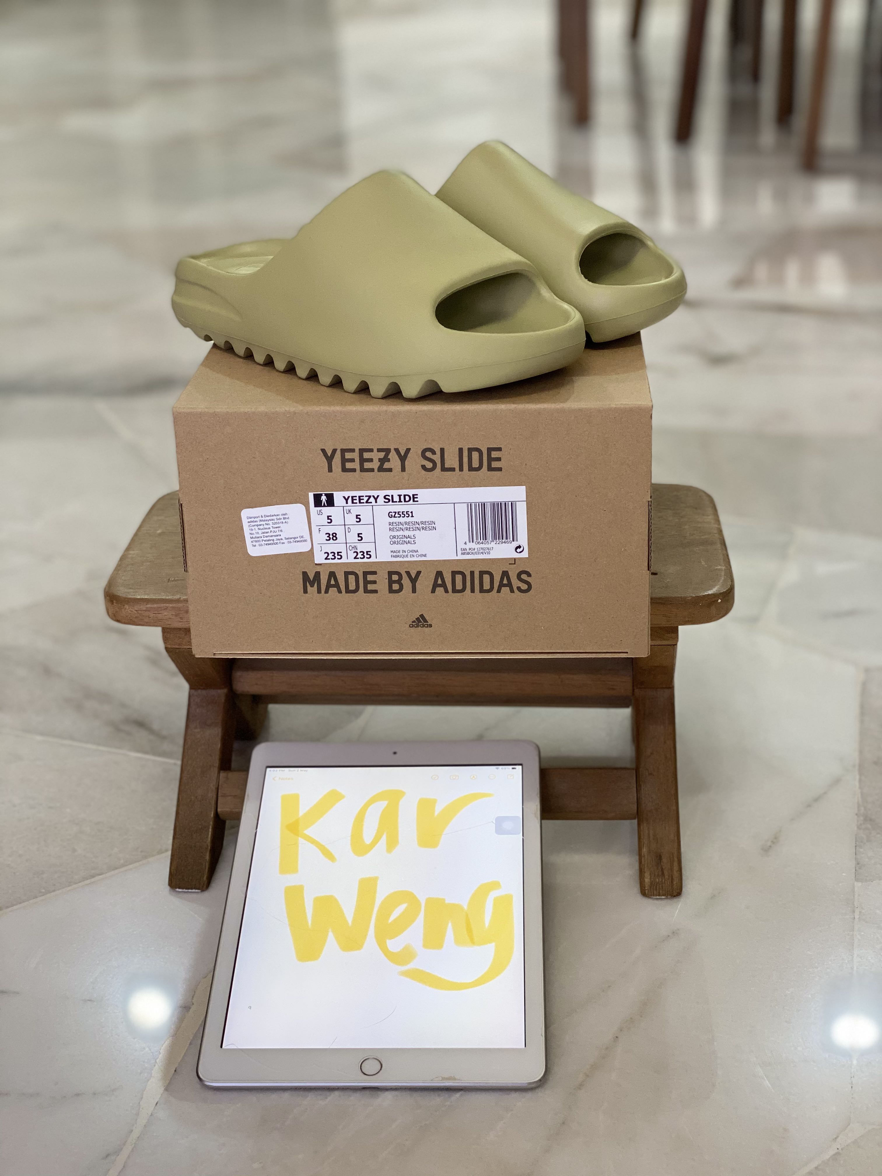 Adidas Yeezy Slide Resin UK5 Brand New, Men's Fashion, Footwear ...