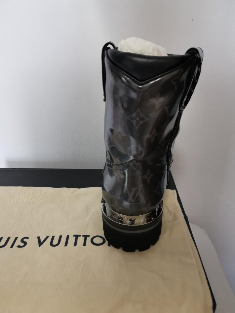 LOUIS VUITTON Outland Ankle Boot Monogram Glaze Canvas Size 9-US