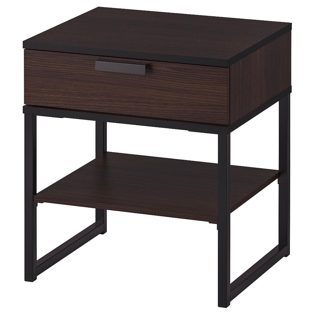 Bedside Table TRYSIL (Category: Tables & Sets) located in Singapore. Submitted by idekyou (Listing ID 1086237995, Image 1). Description: Letting go 1x Bedside Table Condition 9.5/10! Cleaned regularly! 45cm x 40cm Dark brown in colour Pm me for more information!.