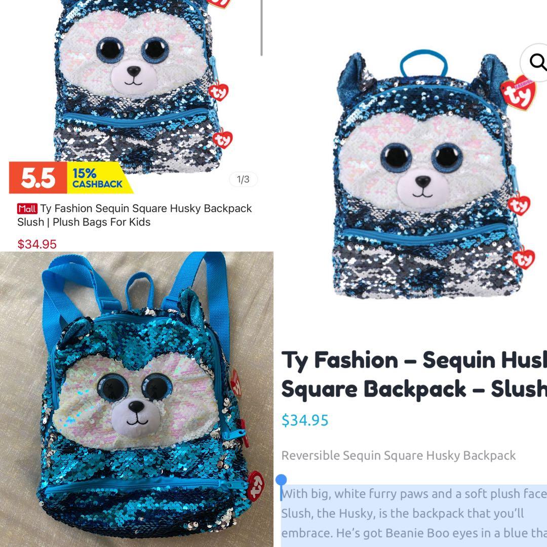 BNWT Tangs TY Fashion Husky Sequin Backpack Babies Kids Going