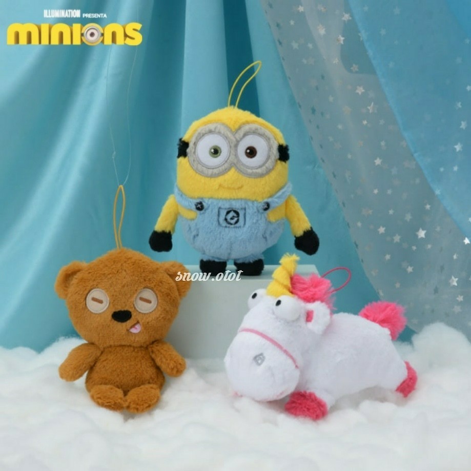 日版阿Bob×阿添×獨角馬公仔掛飾☆M 迪士尼Disney/Despicable me/壞蛋獎門人/迷你兵團/小黄人/小小兵 /minions/minion/bob/kelvin/stuart/阿tim/fluffy unicorn/plush/soft toy/doll,  興趣及遊戲, 玩具& 遊戲類-