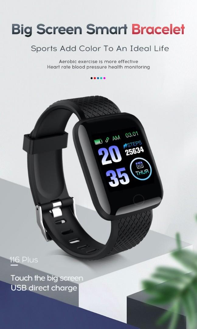 Brand New Genetic LH719 Smart Bracelet Fit Pro Black