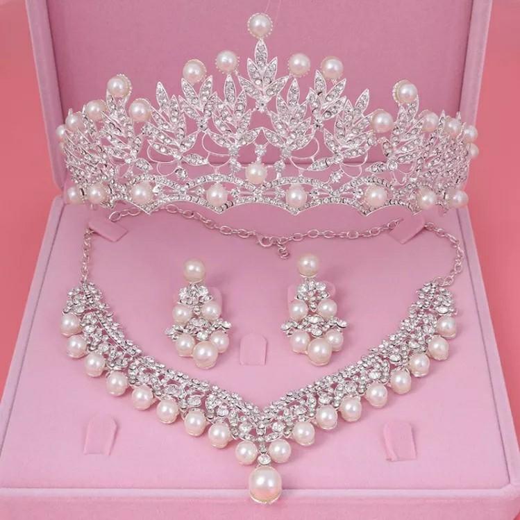Bride sets New Design Choker Necklace Earrings Tiara Bridal Women