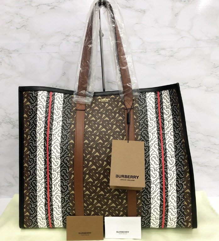 BURBERRY TB Monogram Bridle Brown Tote Bag 217007955 Luxury Bags Wallets on Carousell