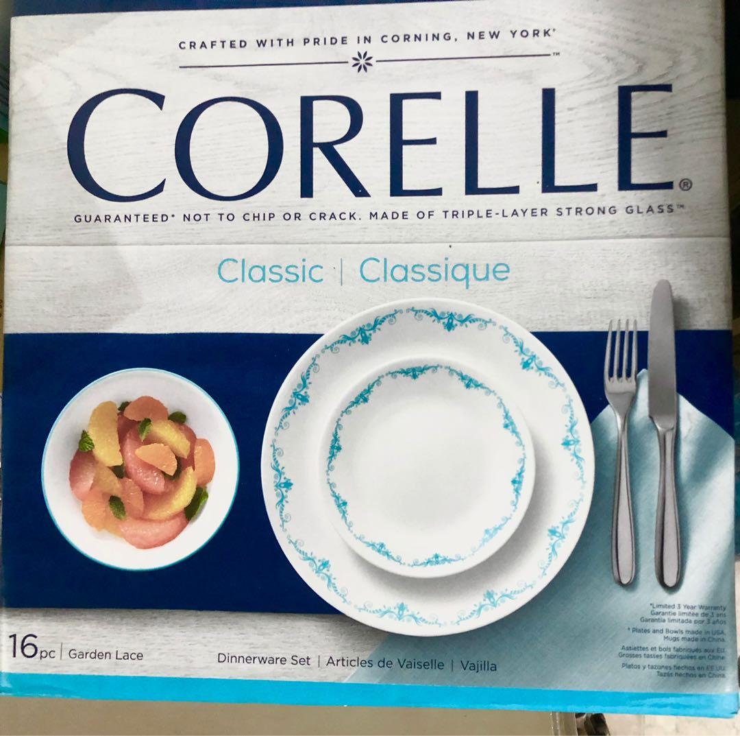 Corelle Garden Lace Dinner Set (Category: Dinnerware & Cutlery) located in Quezon City. Submitted by mixedcart (Listing ID 1086232104, Image 1). Description: Perfect for a small family or to your growing collection. 16pc Corelle Garden Lace Set purchased at Rustan’s for Php 6,800. Unopened and Brand New. Serious buyer, make an offer..