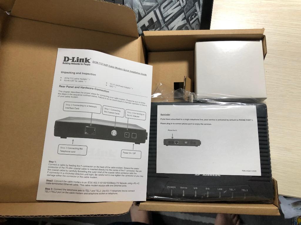 Dlink DCM 712 VoIP cable modem, Computers & Tech, Parts & Accessories ...