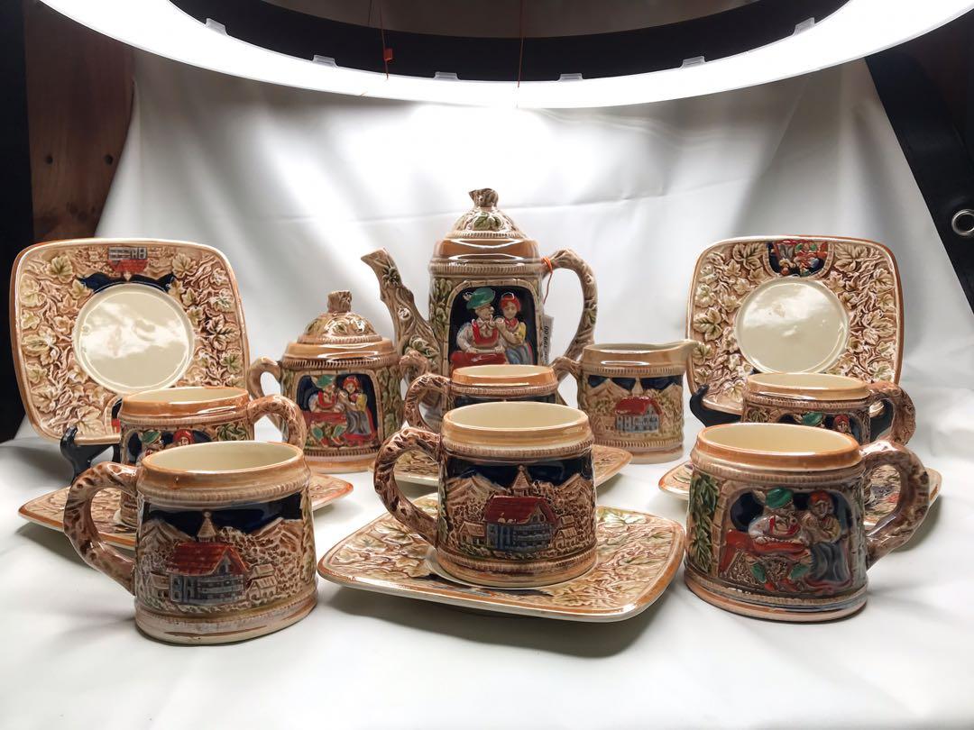 Eiho Majolica Japan Tea Set, Furniture & Home Living, Kitchenware & Tableware, Coffee & Tea