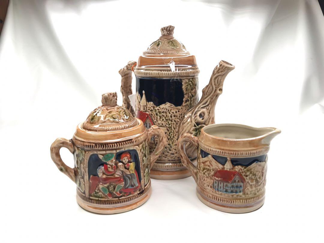 Eiho Majolica Japan Tea Set, Furniture & Home Living, Kitchenware & Tableware, Coffee & Tea