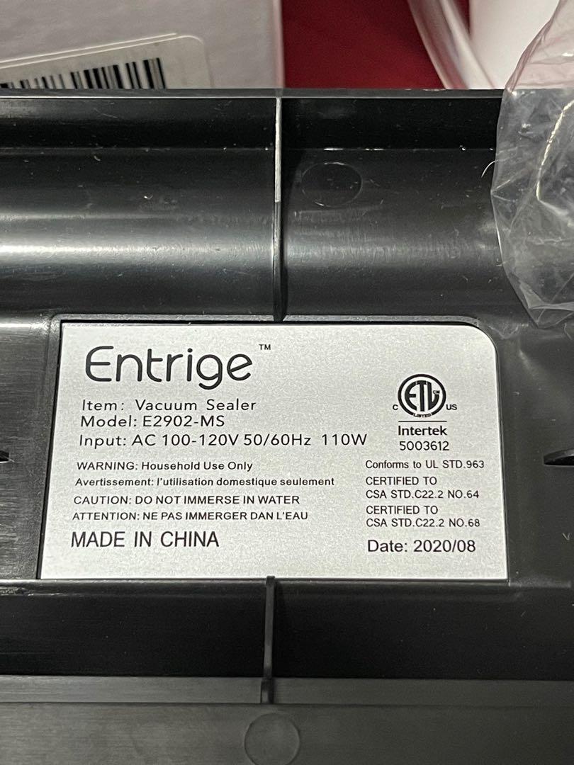 Entrige Food Vacuum Sealer 110volts with FREE TRANSFORMER, TV & Home Appliances, Kitchen