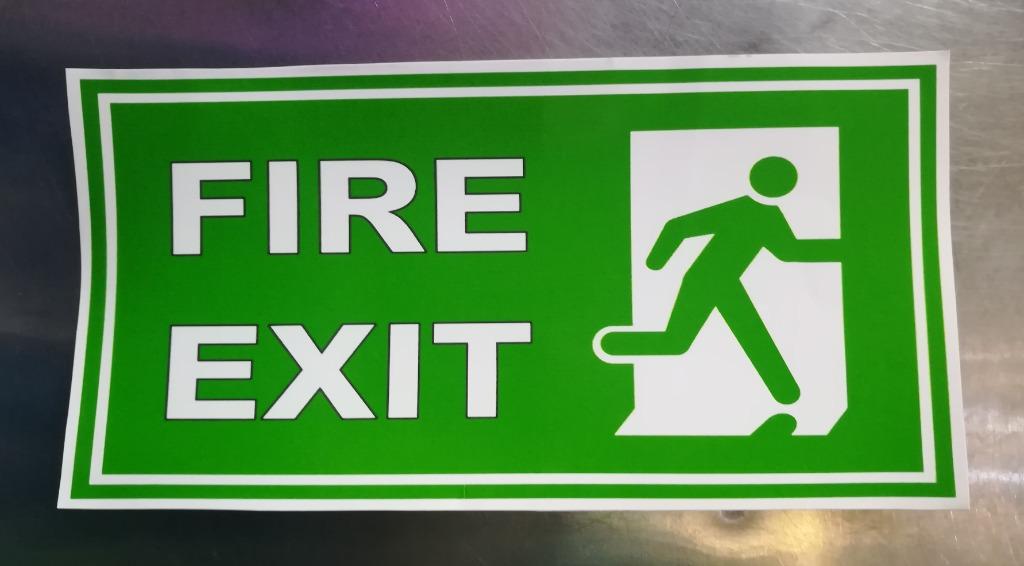 Fire Exit Sticker Safety Signage, Commercial & Industrial, Industrial ...