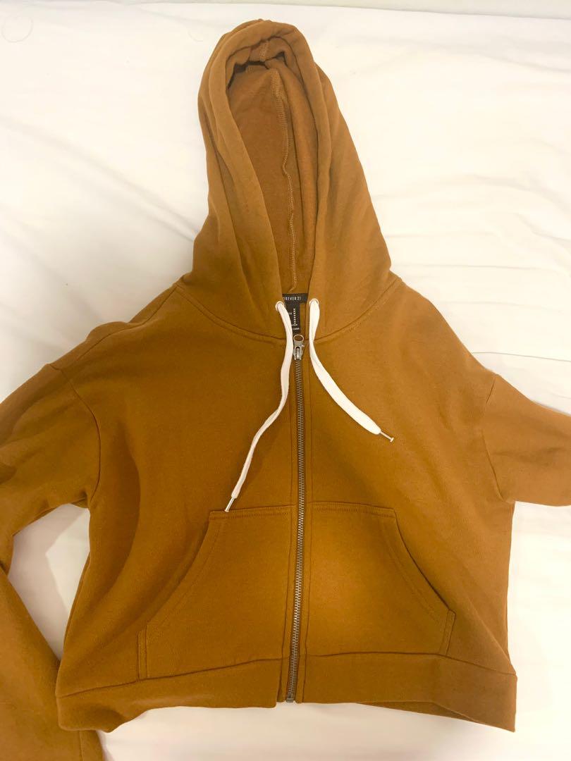 Forever 21 cropped zip hoodie shop