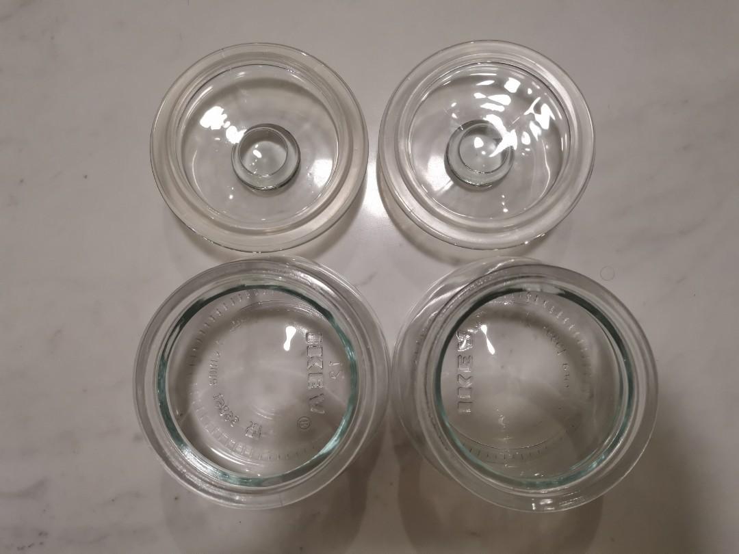 Two small glass jars IKEA, Furniture & Home Living, Kitchenware