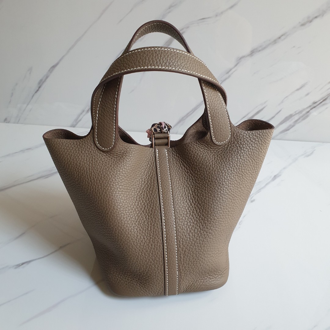 Hermes Picotin 18 Etoupe SHW X Stamp Luxury Bags Wallets on