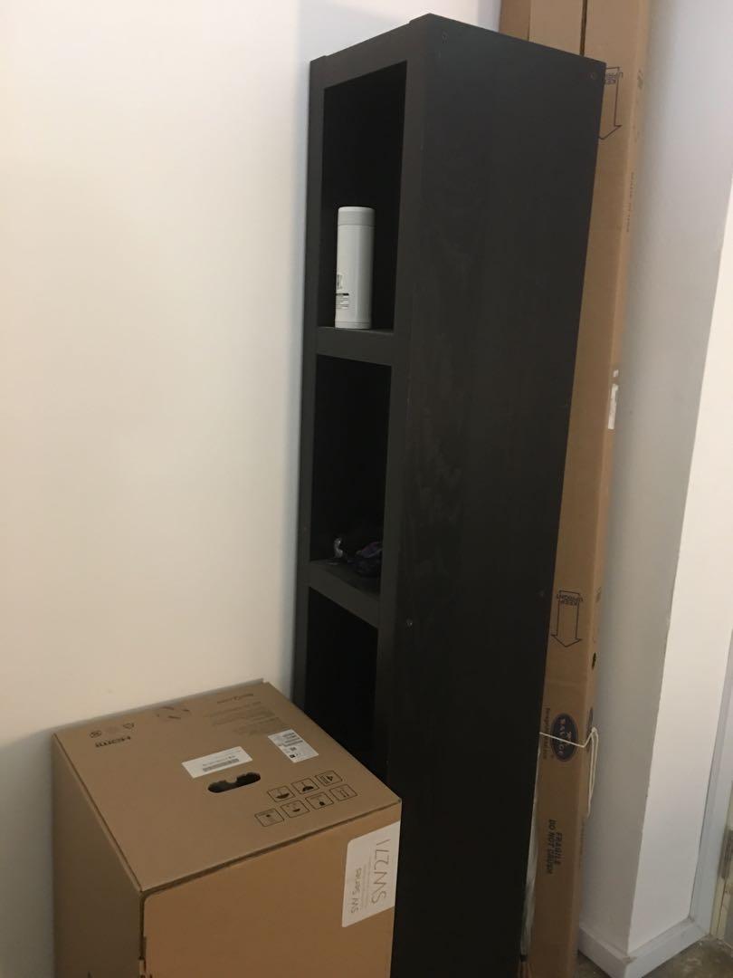 Ikea black shelf, Furniture & Home Living, Furniture, Shelves,