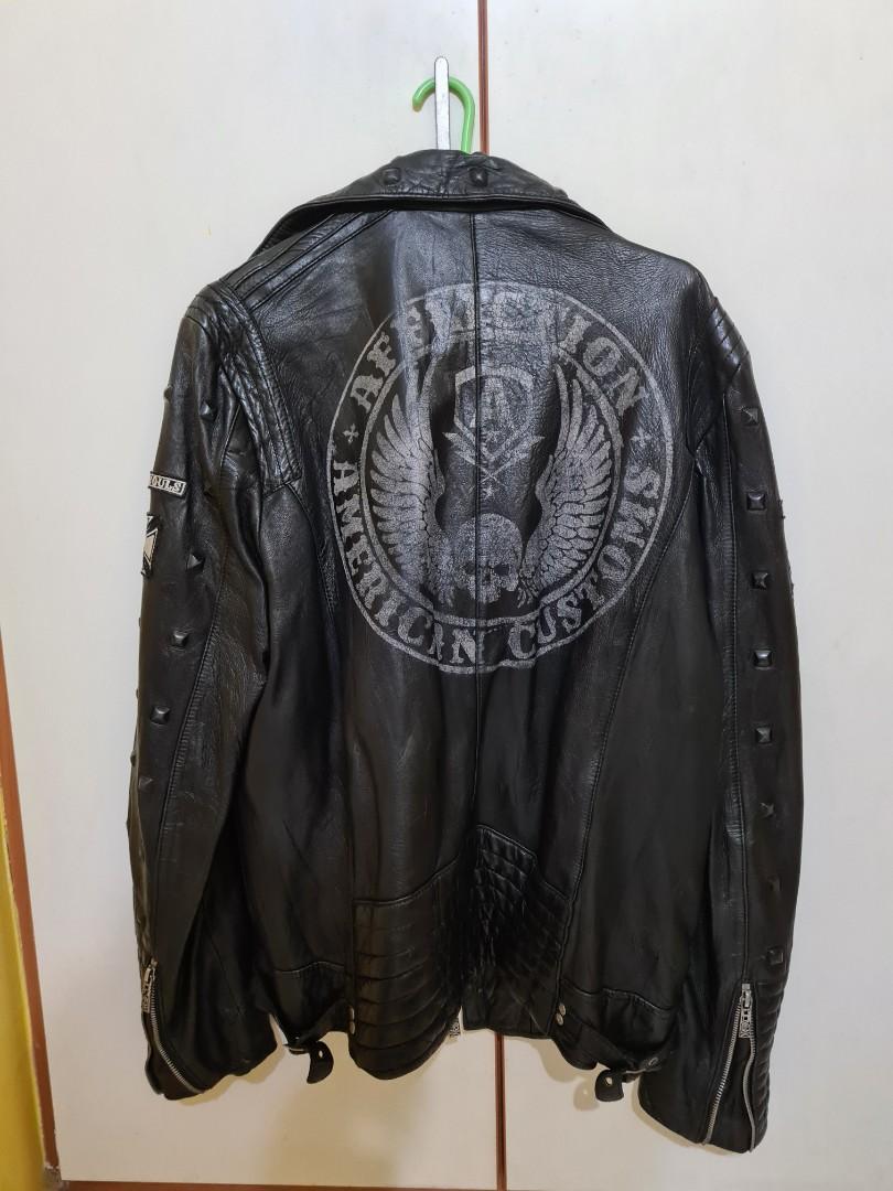 Affliction mens leather cheap jacket