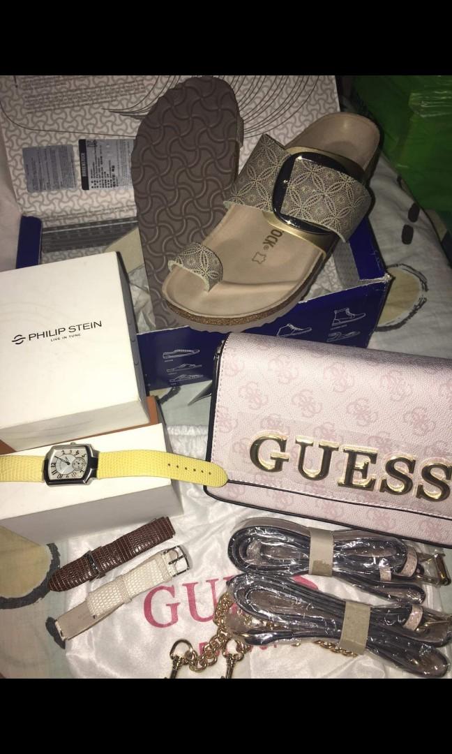 guess gold handbag