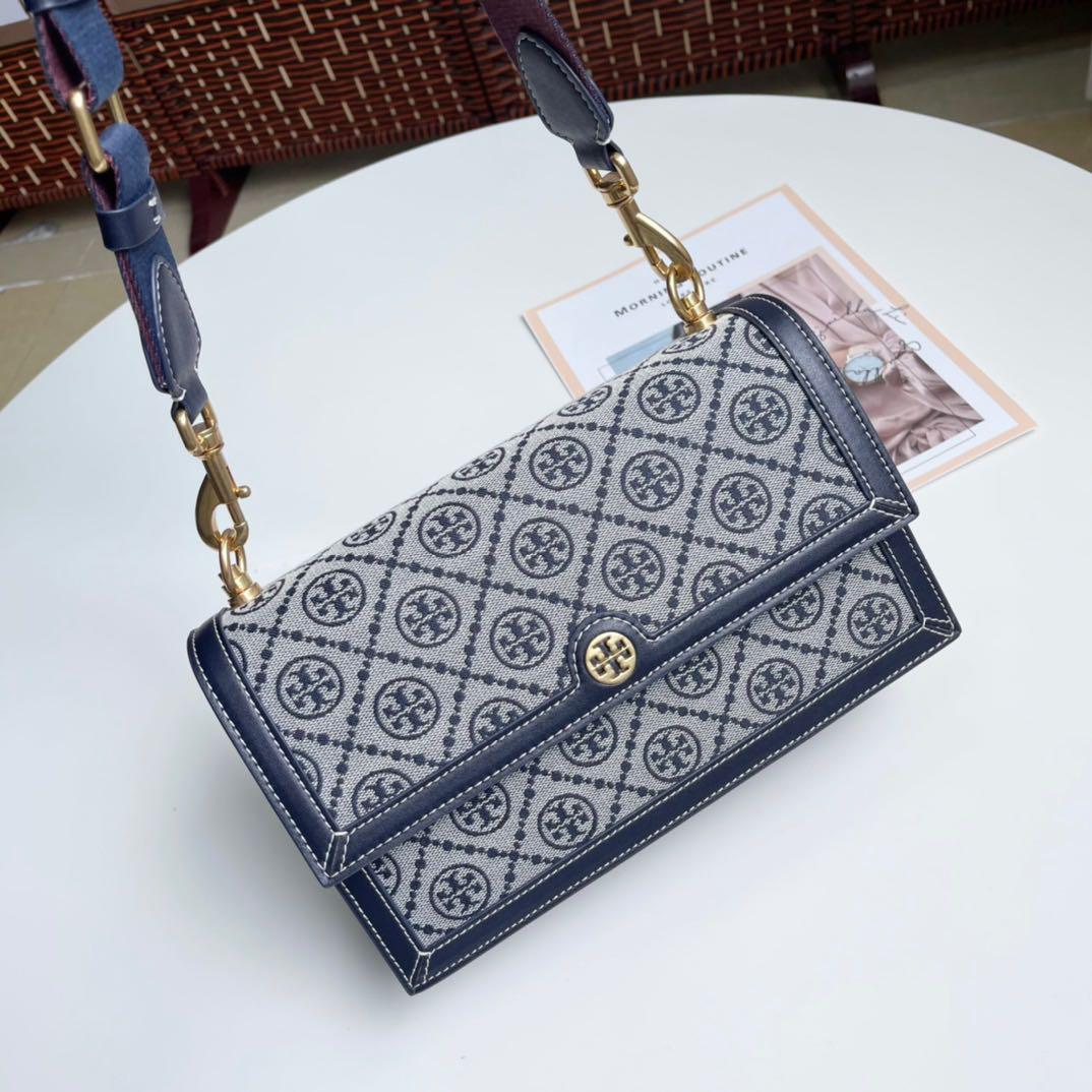 Tory Burch T Monogram Jacquard Barrel Shoulder Bag, Women's Fashion, Bags &  Wallets, Shoulder Bags on Carousell