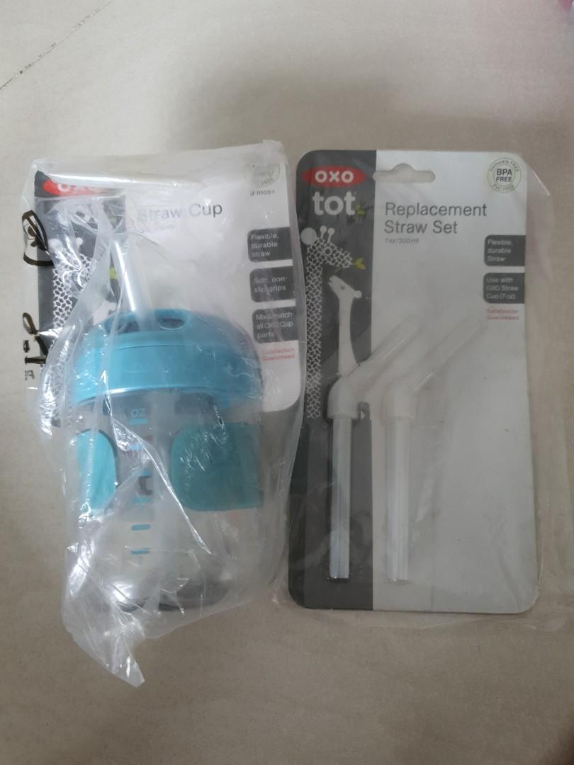 Oxo tot straw cup and replacement straw set, Babies & Kids, Nursing