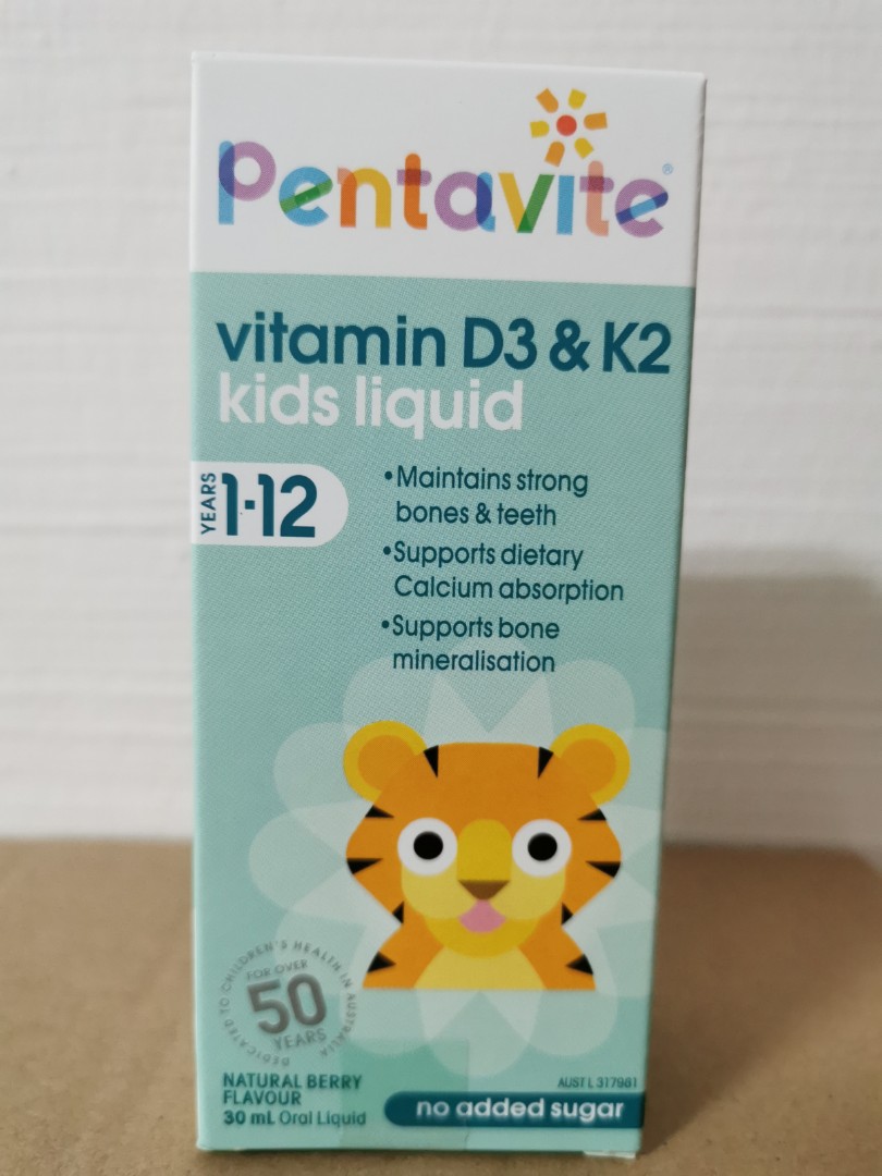 Pentavite Vitamin D3 & K2 for kids (expiry January 2022), Babies & Kids