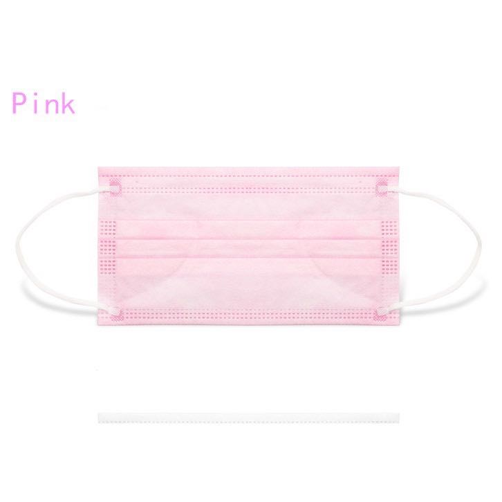 PINK disposable face masks (50 Pcs), Everything Else on Carousell