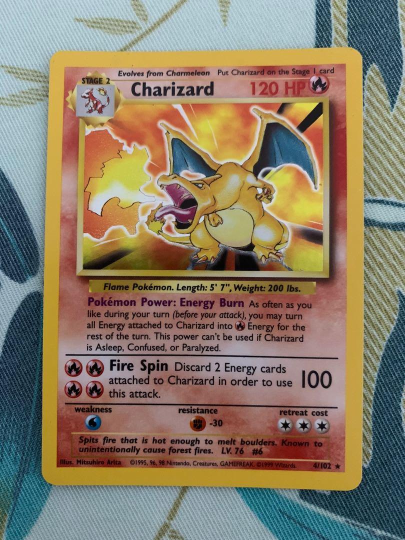 Pokemon TCG Charizard Base Set Pokemon Card, Toys & Games, Board Games ...