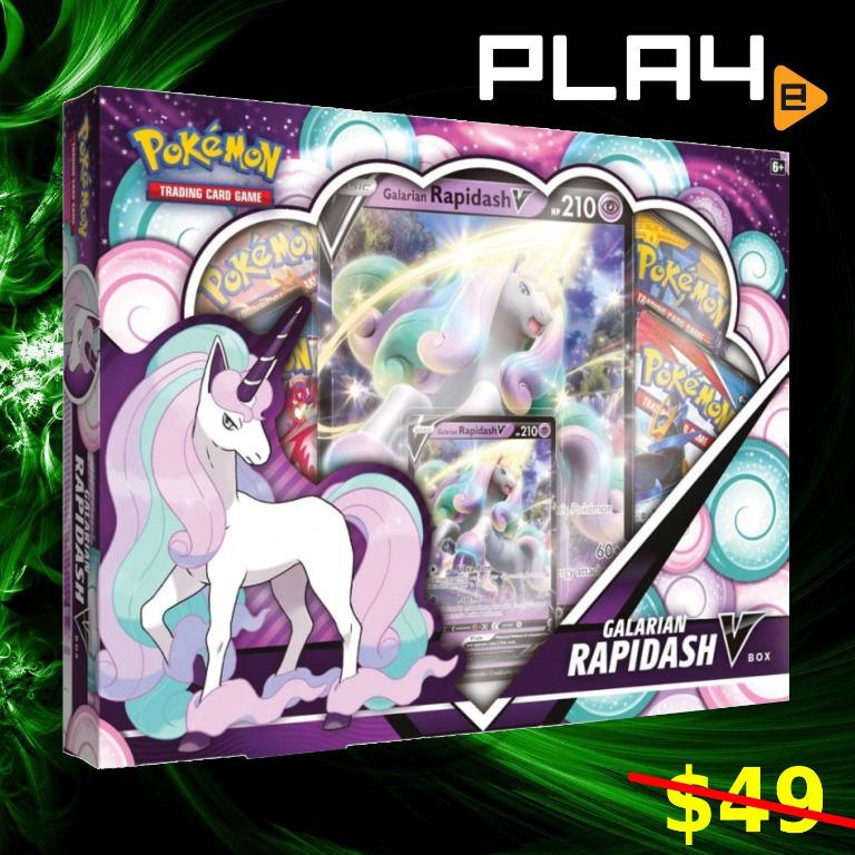 Pokemon TCG Galarian Rapidash V Box (7071347) Brand New, Hobbies & Toys,  Toys & Games on Carousell