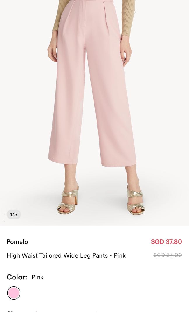 Pomelo High Waist Pink Pants, Women's Fashion, Bottoms, Other Bottoms on  Carousell