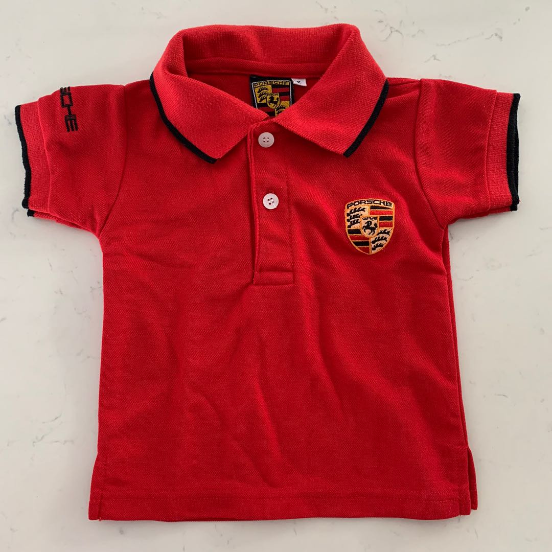 Porsche Baby Red Polo tee top Tshirt 