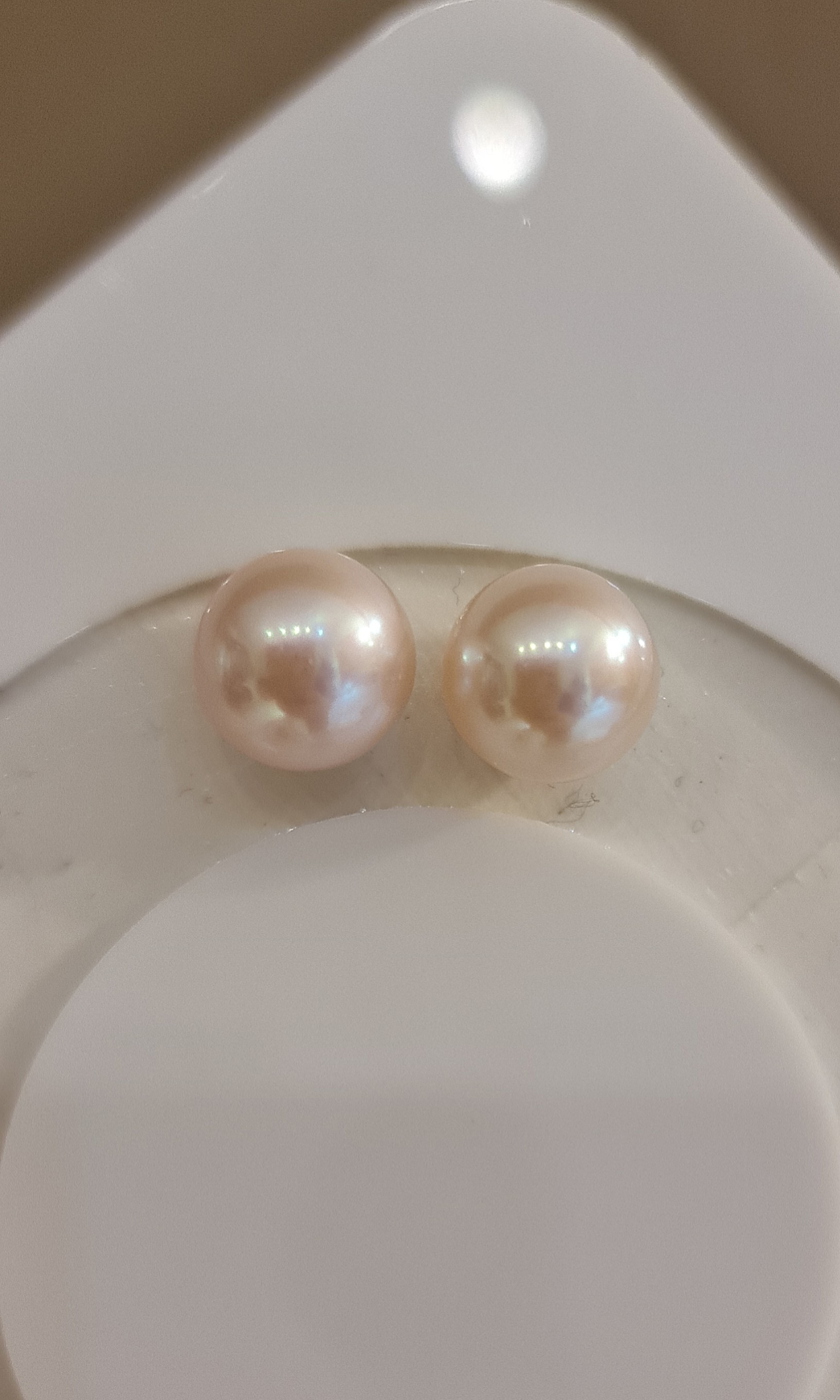 Translucent Pearls Rare unique deep translucent pink rainbow lustre 10.6mm round flawless ...