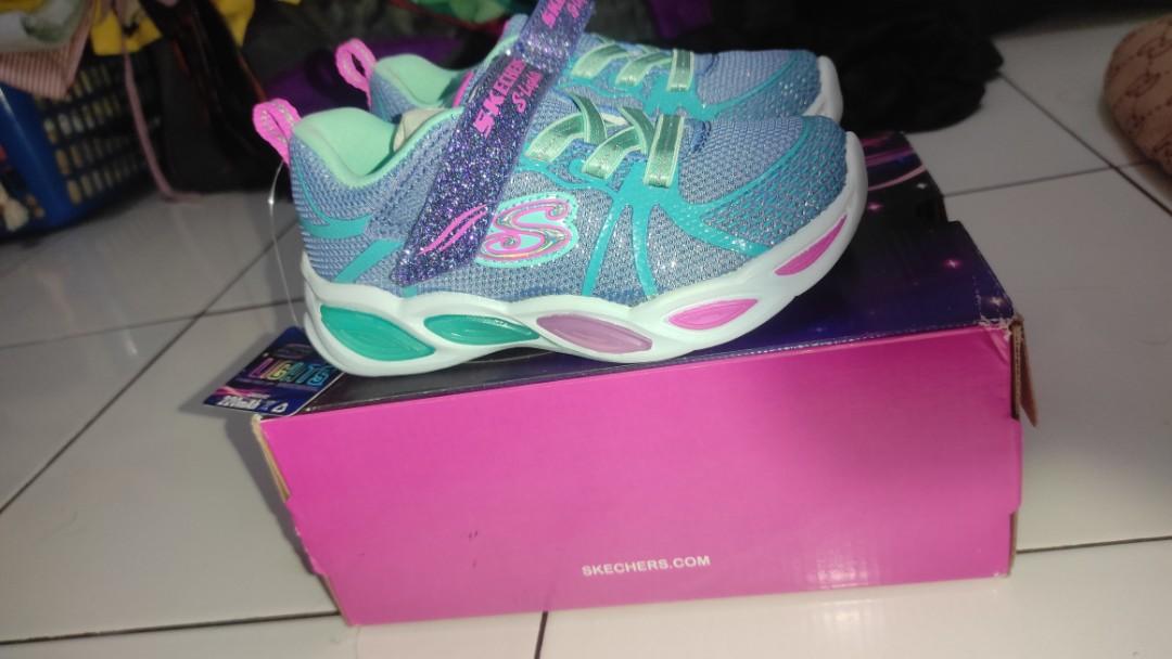 SKECHERS S Light Shimmer Beams size 25 insole 15cm Sepatu anak 15 cm  kids shoes