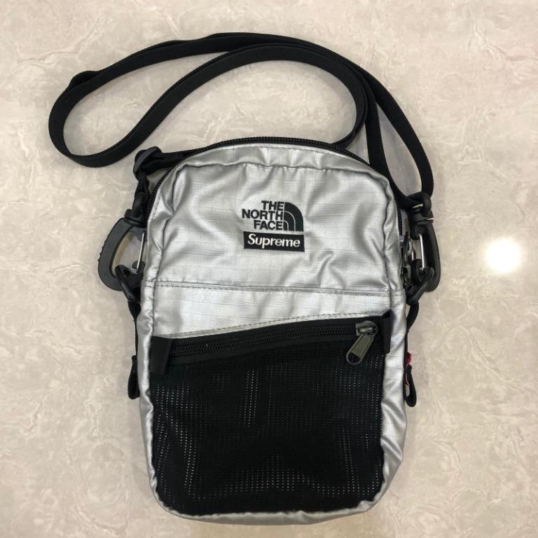 Supreme the north face shop metallic shoulder bag silver