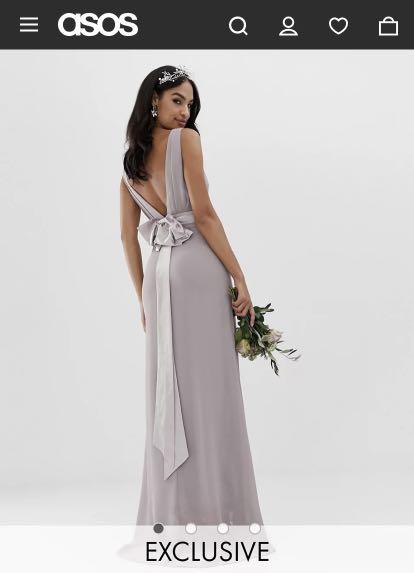 Asos sateen bow back dress sale