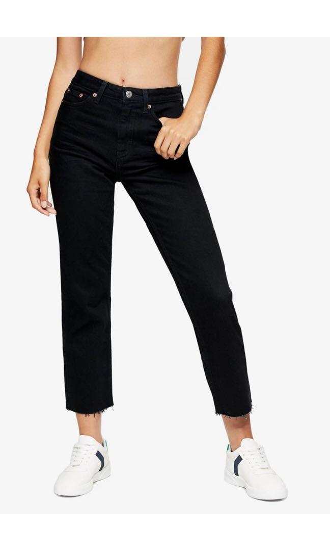 Topshop black straight leg jeans outlet